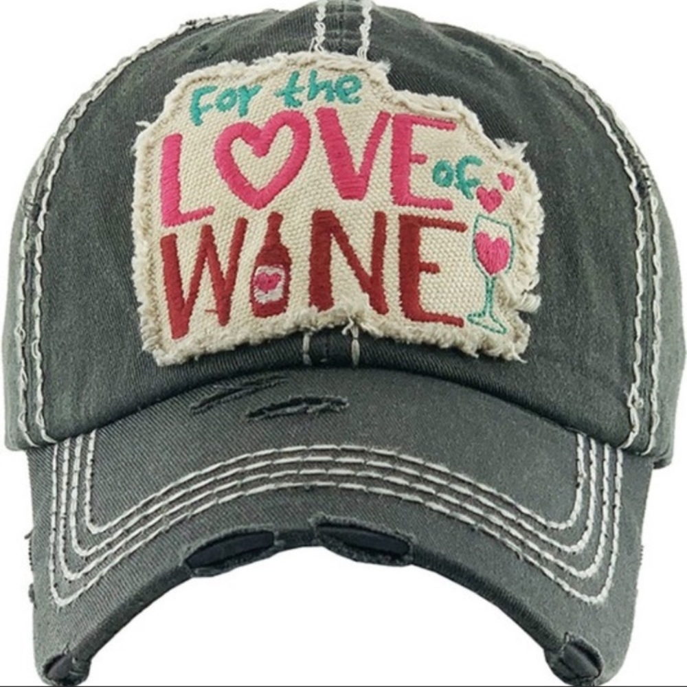Dark Grey “For The Love of Wine” hat